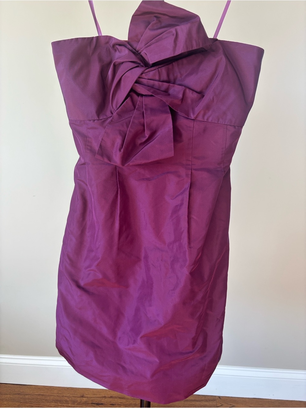 NWT J Crew strapless Purple Strapless Cocktail Dress with Bow Detail